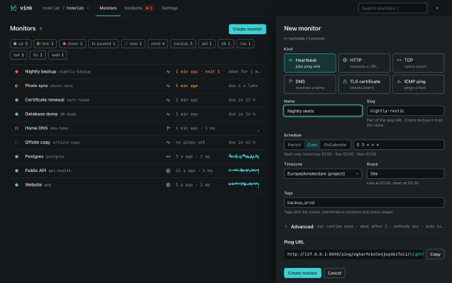 The form to create a heartbeat monitor